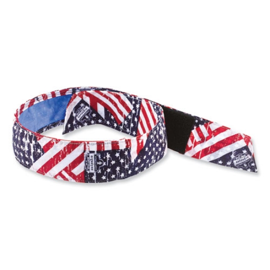 Picture of Chill-Its 6705CT Cooling PVA Hook and Loop Bandana Headband, One Size Fits Most, Stars & Stripes, Ships in 1-3 Business Days