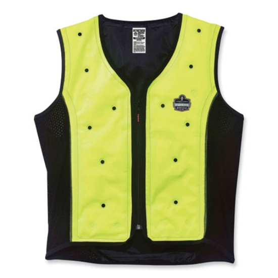 Picture of Chill-Its 6685 Premium Dry Evaporative Cooling Vest with Zipper, Nylon, 4X-Large, Lime, Ships in 1-3 Business Days