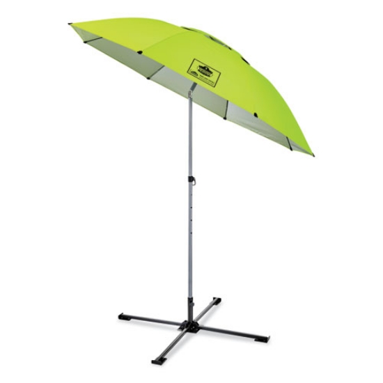 Picture of Shax 6199 Lightweight Work Umbrella Stand Kit, 7.5 ft dia x 92" Tall, Polyester/Steel, Lime, Ships in 1-3 Business Days