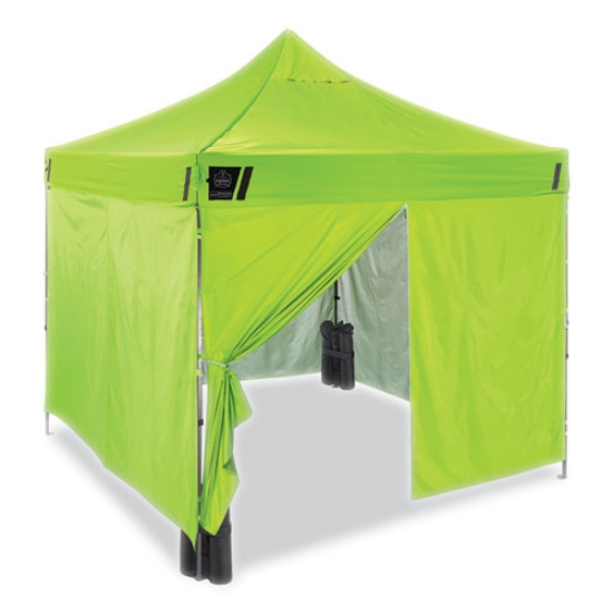 Picture of Shax 6053 Enclosed Pop-Up Tent Kit, Single Skin, 10 ft x 10 ft, Polyester/Steel, Lime, Ships in 1-3 Business Days