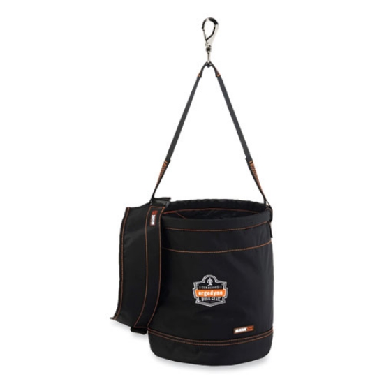 Picture of Arsenal 5970T Swiveling Hook Nylon Hoist Bucket + Top, 100 lb, Black, Ships in 1-3 Business Days