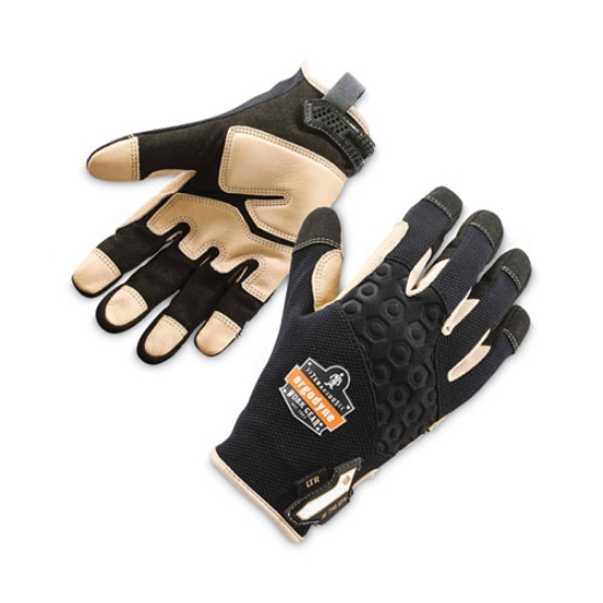 Picture of ProFlex 710LTR Heavy-Duty Leather-Reinforced Gloves, Black, Medium, Pair, Ships in 1-3 Business Days