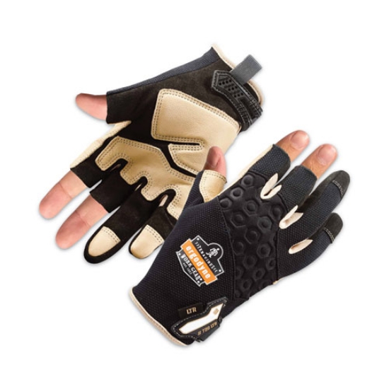 Picture of ProFlex 720LTR Heavy-Duty Leather-Reinforced Framing Gloves, Black, Large, Pair, Ships in 1-3 Business Days