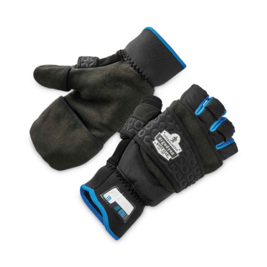 Picture of ProFlex 816 Thermal Flip-Top Gloves, Black, Small, Pair, Ships in 1-3 Business Days