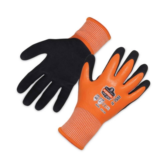 Picture of ProFlex 7551 ANSI A5 Coated Waterproof CR Gloves, Orange, Large, Pair, Ships in 1-3 Business Days