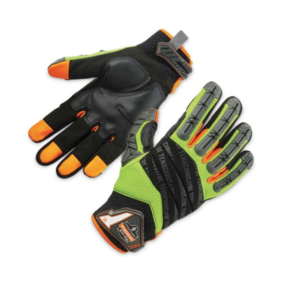 Picture of ProFlex 924 Hybrid Dorsal Impact-Reducing Gloves, Black/Lime, 2X-Large, Pair, Ships in 1-3 Business Days