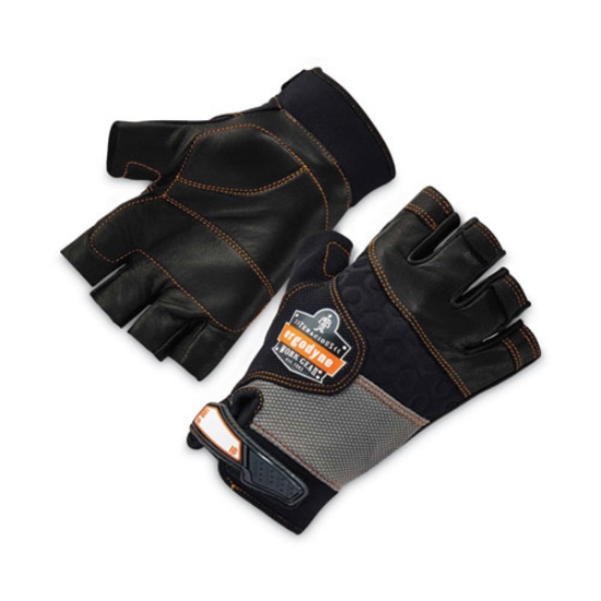 Picture of ProFlex 901 Half-Finger Leather Impact Gloves, Black, Medium, Pair, Ships in 1-3 Business Days