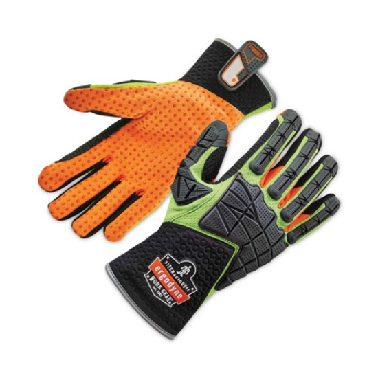 Picture of ProFlex 925F(x) Standard Dorsal Impact-Reducing Gloves, Black/Lime, X-Large, Pair, Ships in 1-3 Business Days