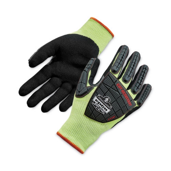 Picture of ProFlex 7141 ANSI A4 DIR Nitrile-Coated CR Gloves, Lime, Large, Pair, Ships in 1-3 Business Days