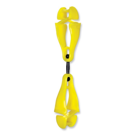 Picture of Squids 3420 Dual Clip Swivel Glove Clip Holder, 1 x 0.6 x 5.5, Acetal Copolymer, Lime, Ships in 1-3 Business Days