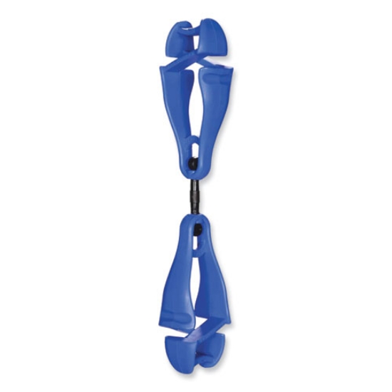 Picture of Squids 3420 Dual Clip Swivel Glove Clip Holder, 1 x 0.6 x 5.5, Acetal Copolymer, Blue, 100/Pack, Ships in 1-3 Business Days