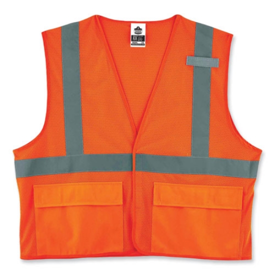 Picture of GloWear 8220HL Class 2 Standard Mesh Hook and Loop Vest, Polyester, Small/Medium, Orange, Ships in 1-3 Business Days