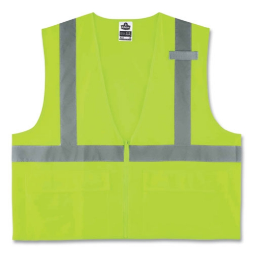 Picture of GloWear 8225Z Class 2 Standard Solid Vest, Polyester, Lime, 4X-Large/5X-Large, Ships in 1-3 Business Days