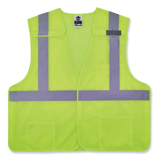 Picture of GloWear 8217BA Class 2 Breakaway Mesh Vest, Polyester, Large/X-Large, Lime, Ships in 1-3 Business Days