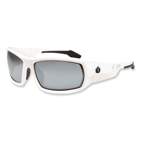Picture of Skullerz Odin Safety Glasses, White Nylon Impact Frame, Silver Mirror Polycarbonate Lens, Ships in 1-3 Business Days