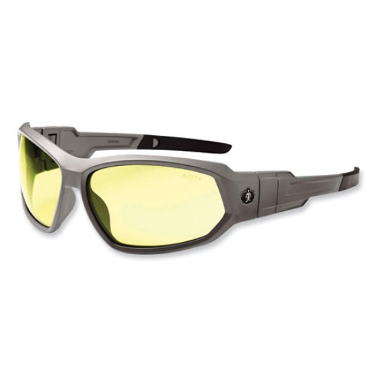 Picture of Skullerz Loki Safety Glasses/Goggles, Matte Gray Nylon Impact Frame, Yellow Polycarbonate Lens, Ships in 1-3 Business Days
