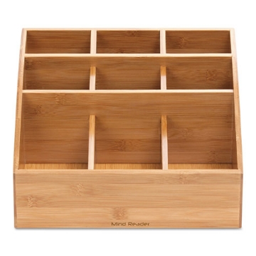 Picture of Square 9 Compartment Condiment Organizer, 12 X 12 X 5.5, Bamboo