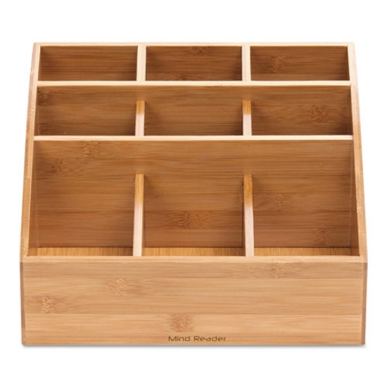 Picture of Square 9 Compartment Condiment Organizer, 12 X 12 X 5.5, Bamboo