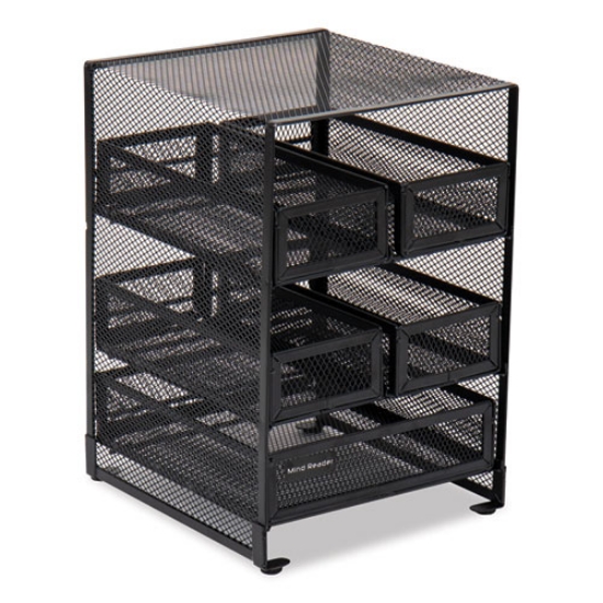 Picture of Network Collection 5-Compartment Tea Countertop Organizer, 6.75 x 7 x 10, Black