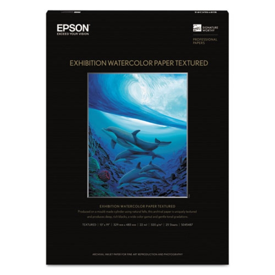 Picture of Exhibition Textured Watercolor Paper, 22 Mil, 13 X 19, Matte White, 25/pack