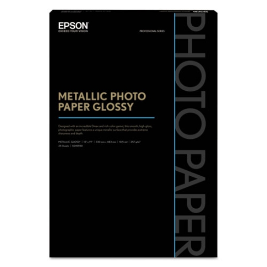 Picture of Professional Media Metallic Gloss Photo Paper, 5.5 Mil, 13 X 19, White, 25/pack