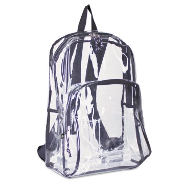 Picture of Backpack, PVC, 12.5 x 5.5 x 17.5, Clear/Black