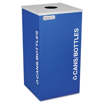 Picture of Kaleidoscope Collection Bottle/Can Recycling Receptacle, 24 gal, Steel, Royal Blue