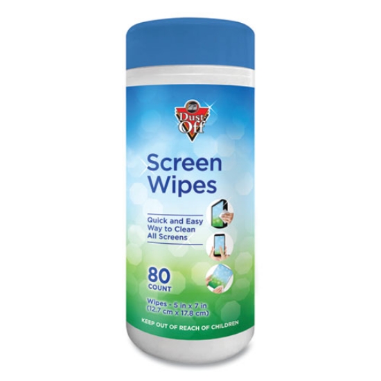 Picture of Premoistened Monitor Cleaning Wipes, Cloth, 5 x 7, Citrus, White, 80/Tub