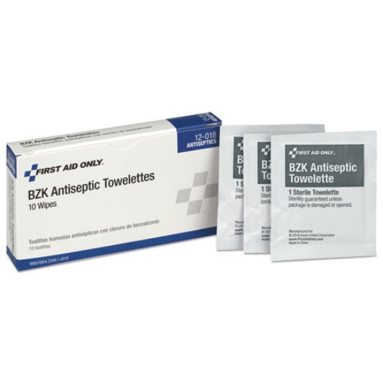 Picture of 10 Person Ansi Class A Refill, Bzk Antiseptic Wipes, 10/box