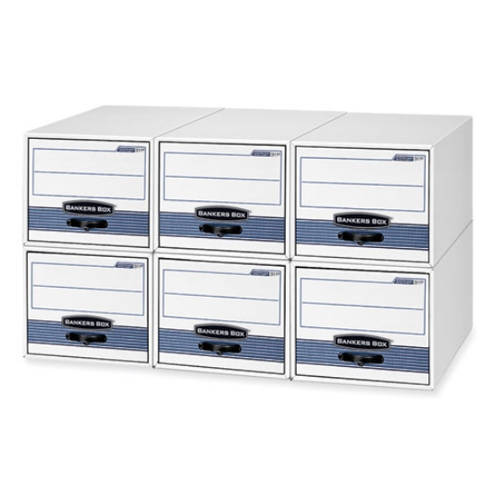 Picture of Stor/drawer Steel Plus Extra Space-Savings Storage Drawers, Letter Files, 14" X 25.5" X 11.5", White/blue, 6/carton