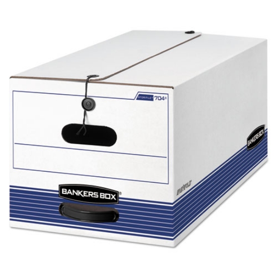 Picture of Stor/file Medium-Duty Strength Storage Boxes, Letter Files, 12.25" X 24.13" X 10.75", White/blue, 12/carton