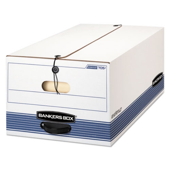 Picture of Stor/file Medium-Duty Strength Storage Boxes, Legal Files, 15.25" X 24.13" X 10.75", White/blue, 12/carton