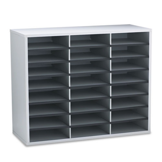 Picture of LITERATURE ORGANIZER, 24 LETTER COMPARTMENTS, 29 X 11.88 X 23.44, DOVE GRAY