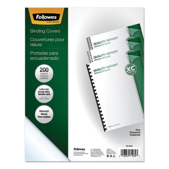 Picture of Crystals Transparent Presentation Covers for Binding Systems, Clear, with Square Corners 11 x 8.5, Unpunched, 200/Pack