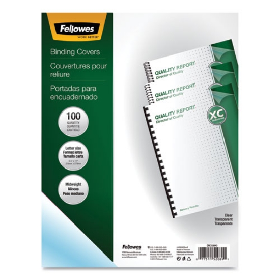 Picture of Crystals Transparent Presentation Covers for Binding Systems, Clear, with Square Corners, 11 x 8.5, Unpunched, 100/Pack