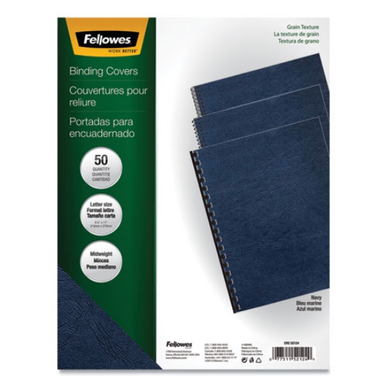 Picture of Classic Grain Texture Binding System Covers, 11 X 8.5, Navy, 50/pack