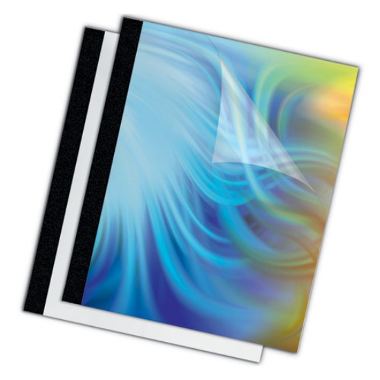 Picture of Thermal Binding System Presentation Covers, Clear, 16 to 30 Sheet Capacity, 11 x 8.5, Unpunched, 10/Pack