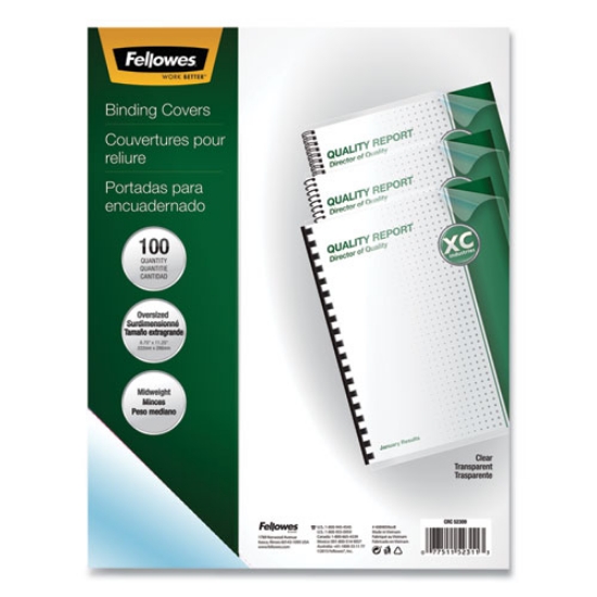 Picture of Crystals Transparent Presentation Covers for Binding Systems, Clear, with Round Corners, 11.25 x 8.75, Unpunched, 100/Pack