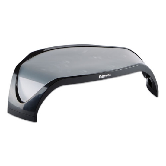 Picture of Smart Suites Corner Monitor Riser, For 21" Monitors, 18.5" X 12.5" X 3.88" To 5.13", Black/clear Frost, Supports 40 Lbs