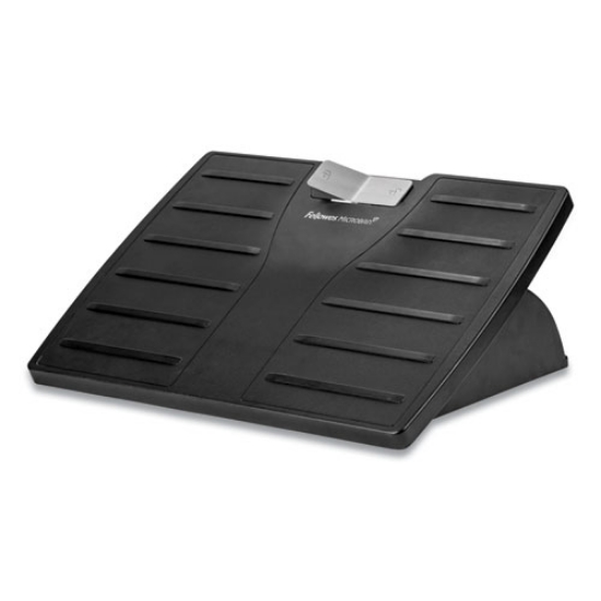Picture of ADJUSTABLE LOCKING FOOTREST WITH MICROBAN, 17.5W X 13.13D X 4.13 TO 5.63H, BLACK/SILVER