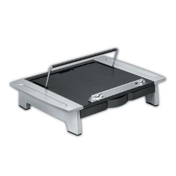 Picture of Office Suites Monitor Riser Plus, 19.88" X 14.06" X 4" To 6.5", Black/silver, Supports 80 Lbs