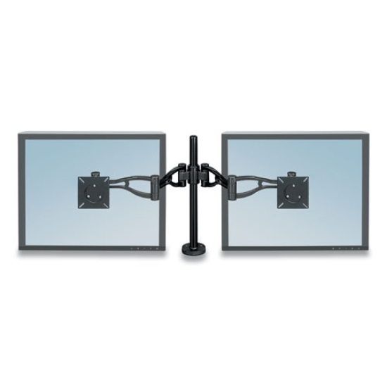 Picture of Professional Series Depth Adjustable Dual Monitor Arm, 360 Deg Rotation, 37 Deg Tilt, 360 Deg Pan, Black, Supports 24 Lb