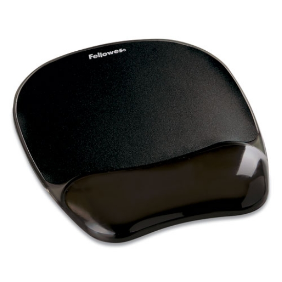 Picture of Gel Crystals Mouse Pad with Wrist Rest, 7.87 x 9.18, Black