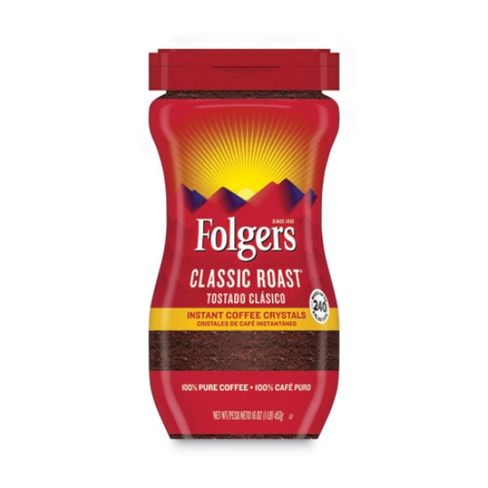 Picture of Instant Coffee Crystals, Classic Roast, 16oz Jar