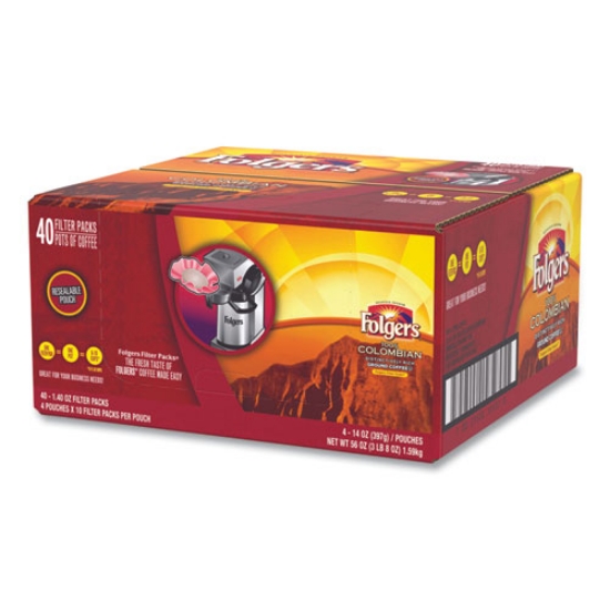 Picture of Coffee Filter Packs, 100% Colombian, 1.4 Oz Pack, 40/carton