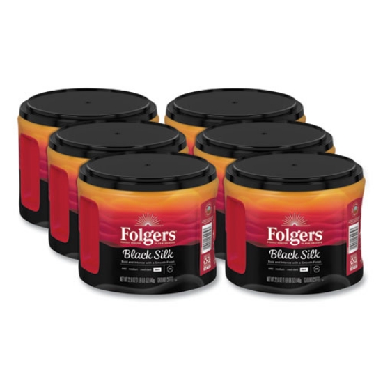 Picture of Coffee, Black Silk, 22.6 Oz Canister, 6/carton