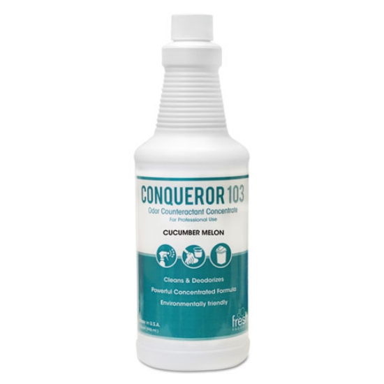 Picture of Bio Conqueror 105 Enzymatic Odor Counteractant Concentrate, Cucumber Melon, 1 Qt Bottle, 12/carton