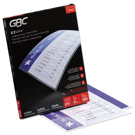 Picture of Ezuse Thermal Laminating Pouches, 3 Mil, 9" X 11.5", Gloss Clear, 100/box