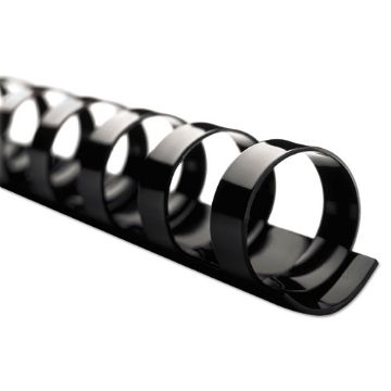 Picture of Combbind Standard Spines, 1" Diameter, 225 Sheet Capacity, Black, 100/box