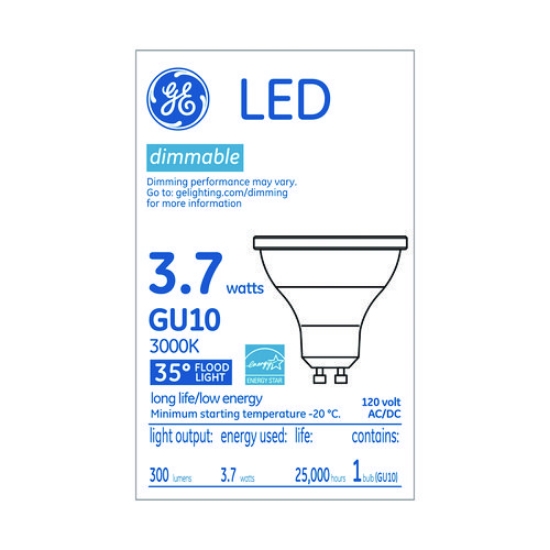 Picture of LED MR16 GU10 Dimmable Warm White Flood Light, 3.7 W